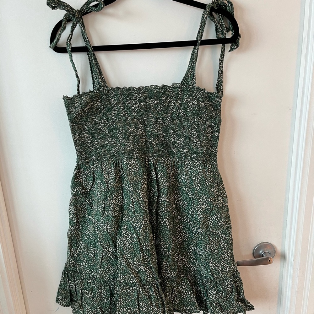 Aerie Green Floral Dress